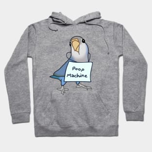 Grey Blue Lovebird - Poop Machine Hoodie